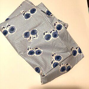 Blue White Floral Striped Cotton Fabric 1 Piece